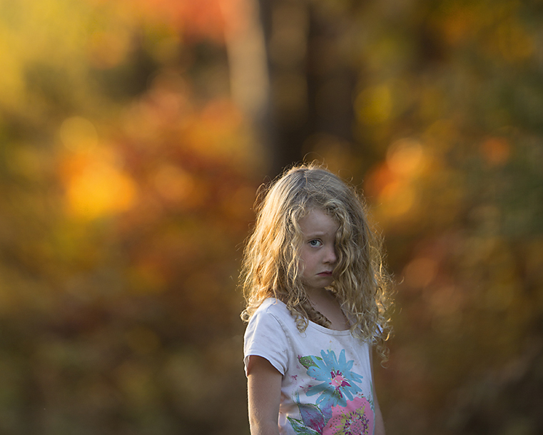Little girl with a sad face